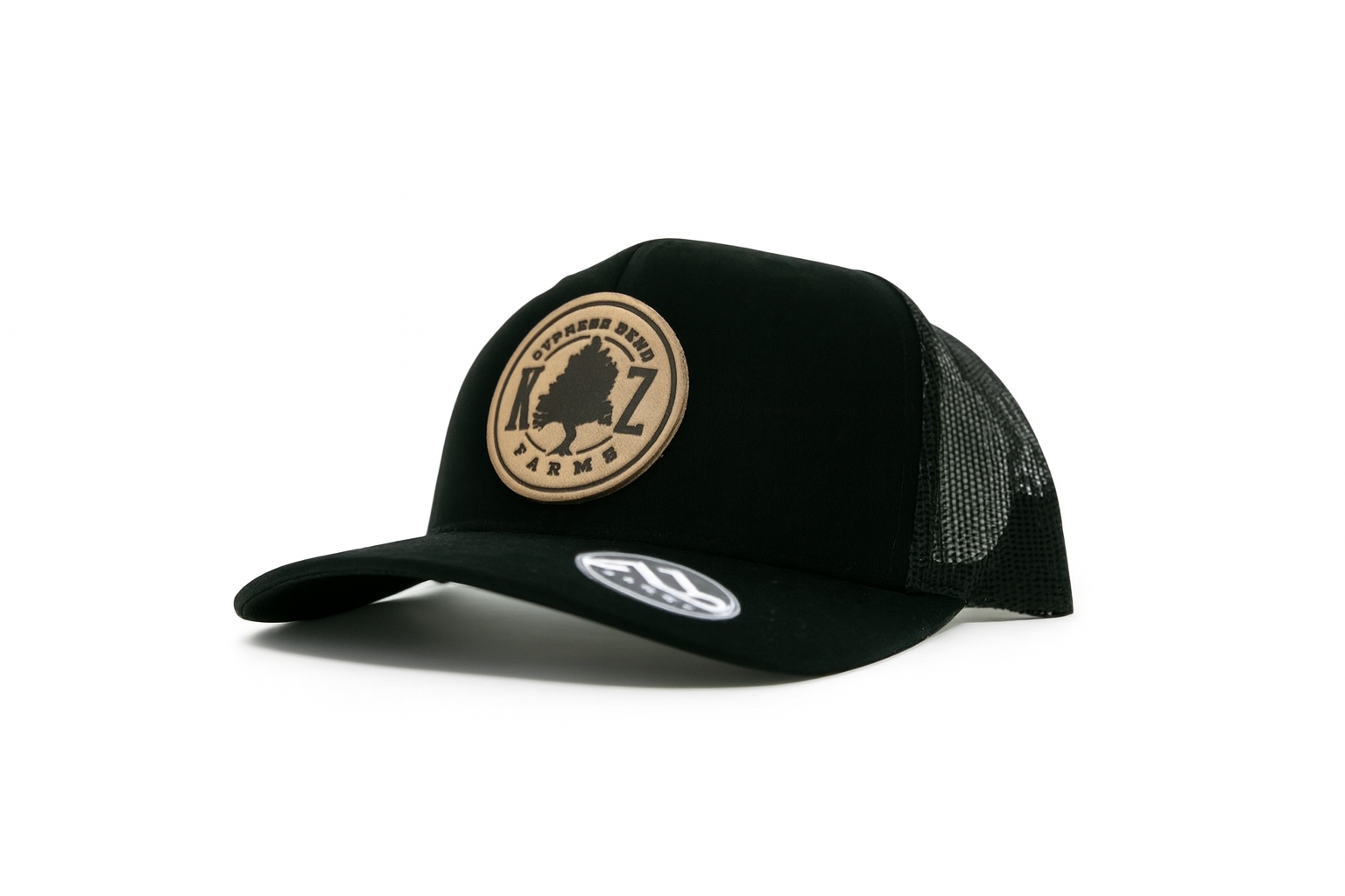Cypress Bend Leather Patch Snapback - Black