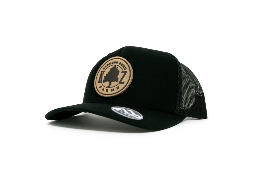 Cypress Bend Leather Patch Snapback - Black