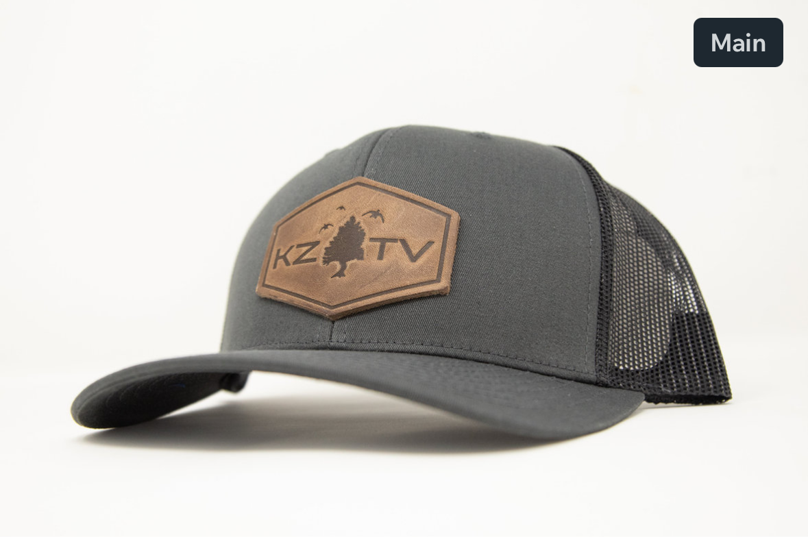 KZTV Leather Hex Patch - Charcoal/Black